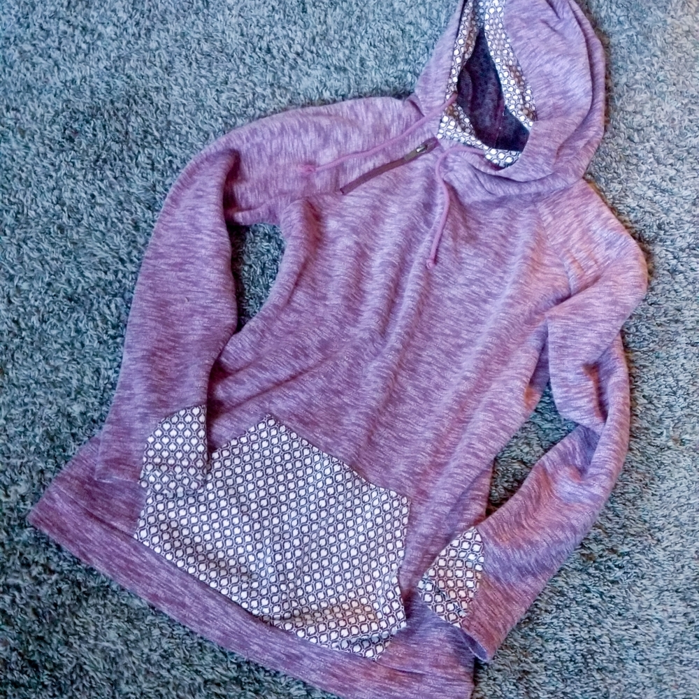 XL Mauve Dot Ampersand Ave Double Hoodie